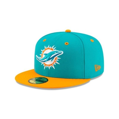 Blue Miami Dolphins Hat - New Era NFL 2Tone 59FIFTY Fitted Caps USA7140926